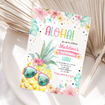 Havaí Luau Pineapple Tropical Girl Birthday