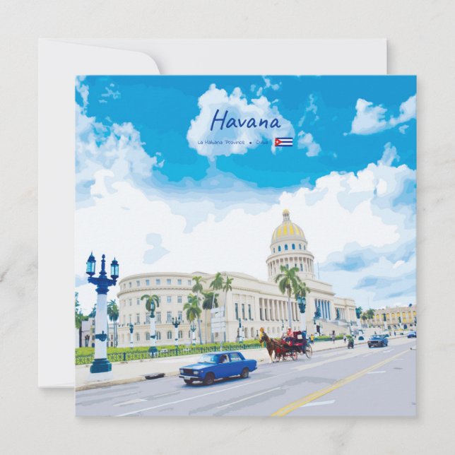 Convites Havana, Cuba - Alma Clássica Vintage (Frente)
