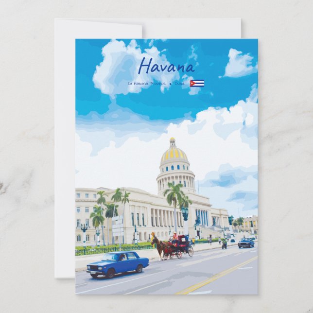 Convites Havana, Cuba - Alma Clássica Vintage (Frente)