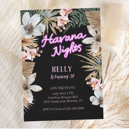 Convites Havana Nights Cuban Neon aniversário de 30 anos