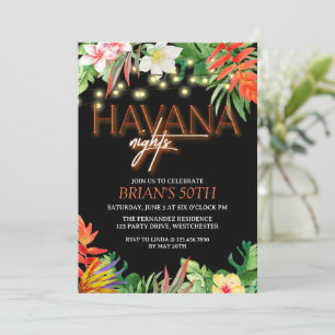 Convites Havana Nights, Havana Nights Party, Tropical Invit
