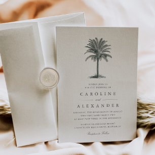 Convites Havana Palm Vintage Palm Tree Wedding
