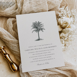 Convites Havana Palm Vintage Palm Tree Wedding