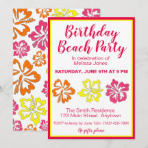 Hawaii Hibiscus Flowers Birthday Beach Party Luau