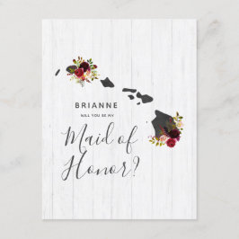 Convites Hawaii State Floral Você Será Minha Madrinha de ca
