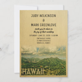 Convites Hawaii Wedding Invitation Vintage Médio Century