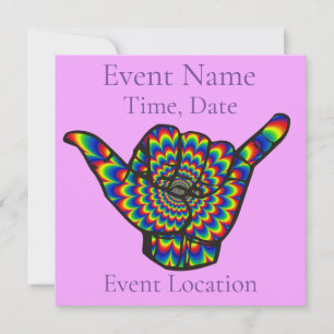 Convites Hawaiian Shaka Psychedelic Thunder_Cove