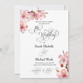 Convites Hawthorn Elegant Calligraphy Wedding Invitation