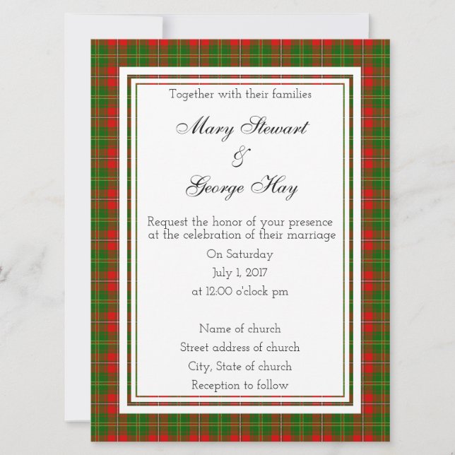Convites Hay Scottish Weding Invitation (Frente)