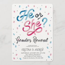 Convites He or She Gender Reveal Party