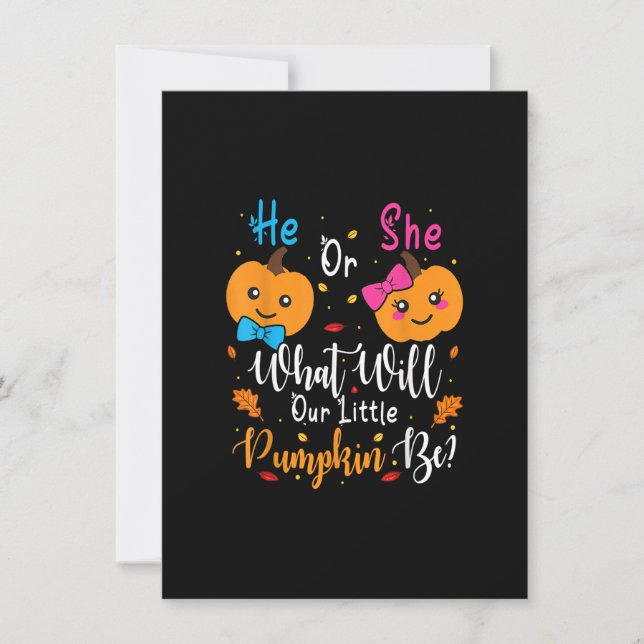 Convites He Or She What Will Our Little Pumpkin Be Thanksgi (Frente)