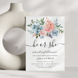 Convites HE ou SHE | floral gênero de bebê