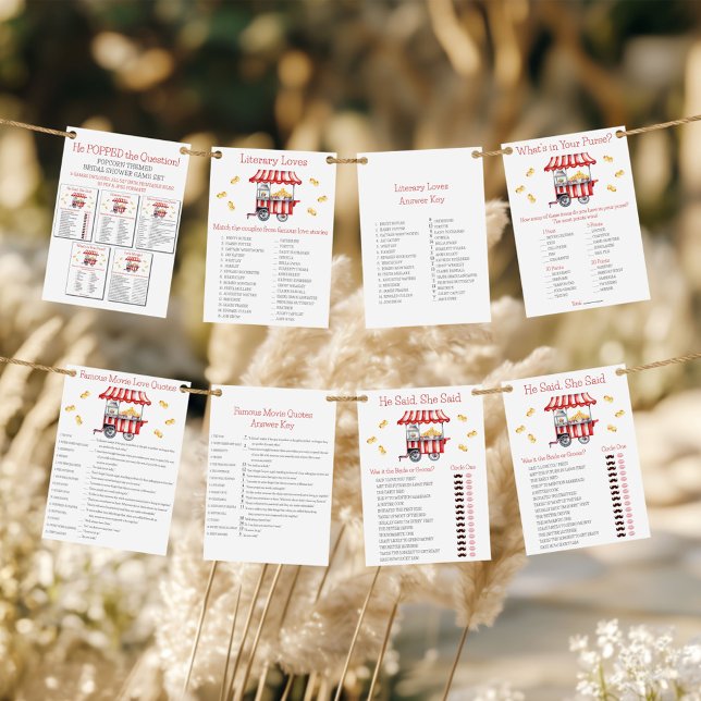 Convites He POPPED the Question!  Bridal Shower Game (Criador carregado)