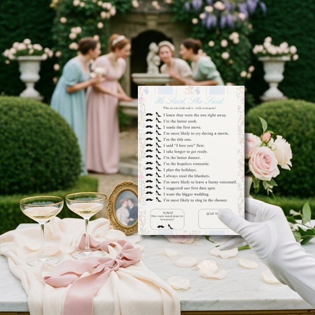 Convites He Said, She Said Bridal shower Floral Game (He Said, She Said Bridal shower Floral Game)