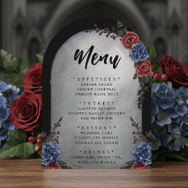 Convites Headstone Floral Gothic Wedding Menu