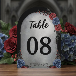 Convites Headstone Floral Gothic Wedding Table Number