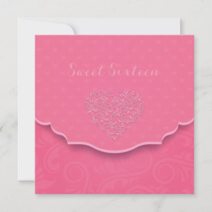 Convites Heart Filigree Sweet Six Invitation