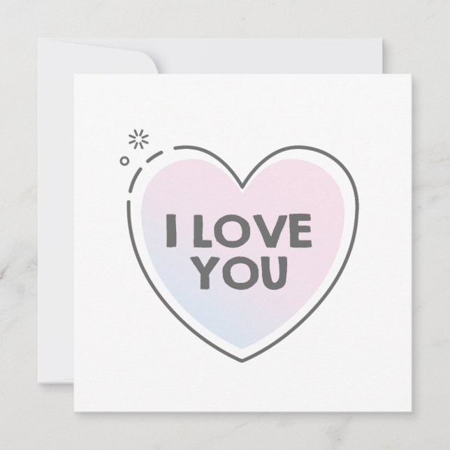 Convites Heart frame and i love you text (Frente)