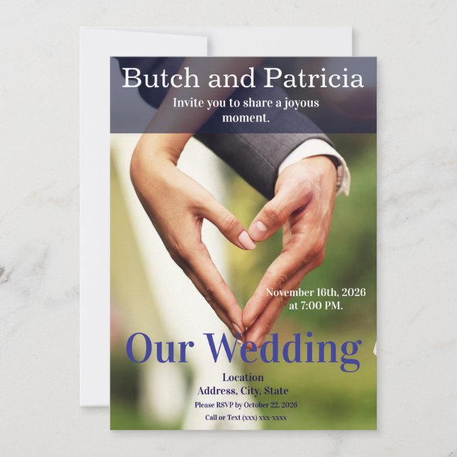 Convites Heart In Hands (Frente)