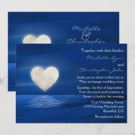 Convites Heart Moon e Snowy Beach Casamento no inverno