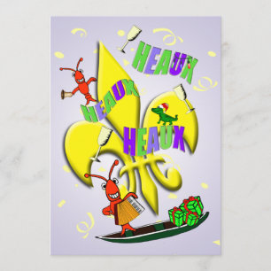 Convites Heaux, Heaux, Heaux, festa de Natal de Heaux Cajun