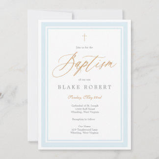 Convites Heavenly Grace Baptism Invitation (Blue)