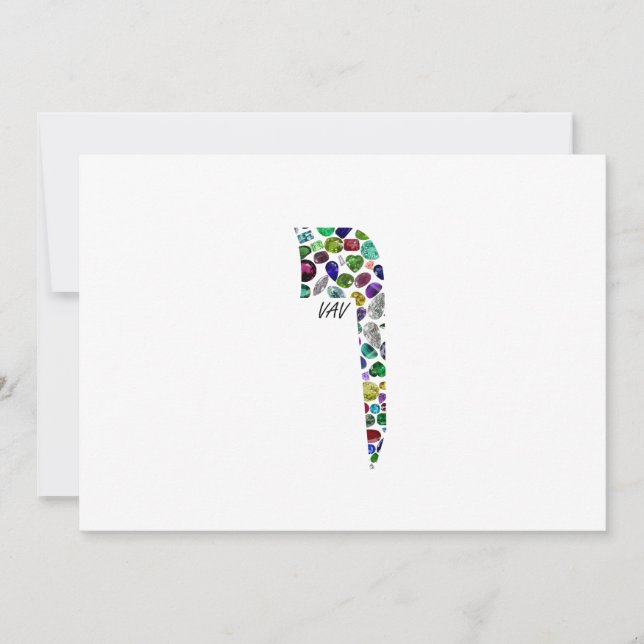 Convites Hebrew Letter VAV made with Gemstones (Frente)