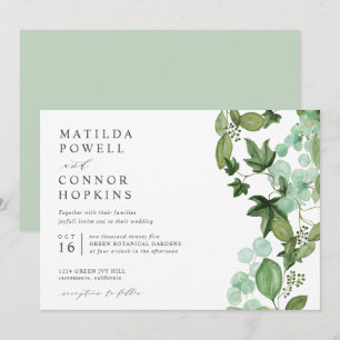 Convites Hedera Casamento Botânico do Jardim IVY Moderno