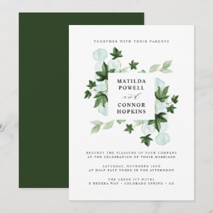Convites Hedera  Casamento Botânico Florestal Verde