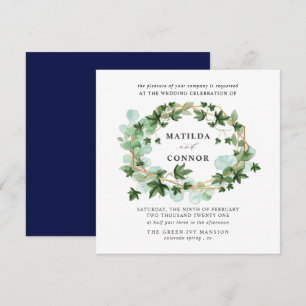 Convites Hedera Marinho Ivy Frame Botanical Wedding