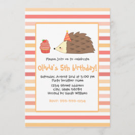 Convites Hedgehog do Partido e Cupcake