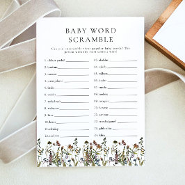 Convites HEIDI Boho Wildflower Baby Scramble Game
