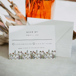 Convites HEIDI Muted Watercolor Wildflower Wedding RSVP