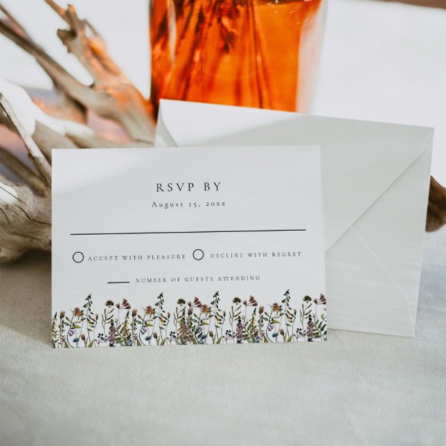 Convites HEIDI Muted Watercolor Wildflower Wedding RSVP (Criador carregado)