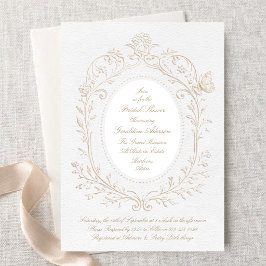 Convites Heirloom Rococo Botanical Frame Bridal Shower