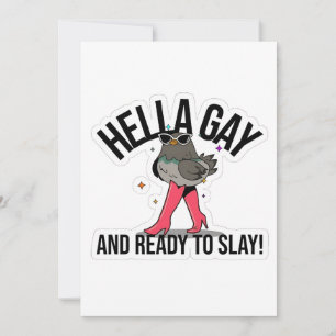 Convites Hella Gay e pronta para jogar LGBTQ Engraçado