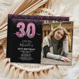 Convites Hello 30 years - Modern Birthday with photo