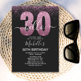 Convites Hello 30 years modern birthday with photo