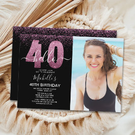 Convites Hello 40 years - Modern Birthday with photo