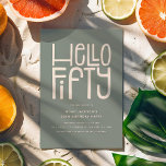 Convites HELLO 50º Aniversário Moderno<br><div class="desc">Atenção a todos os aniversários, meninos e meninas! Prepare-se para tocar no seu grande estilo 5-0 com o nosso Convite de aniversário 50 moderno e chic. O design apresenta um título lúdico, mas sofisticado, "OLÁ, QUINTA", seguido de um modelo de partido fácil de personalizar. Escolha sua própria combinação de cores...</div>
