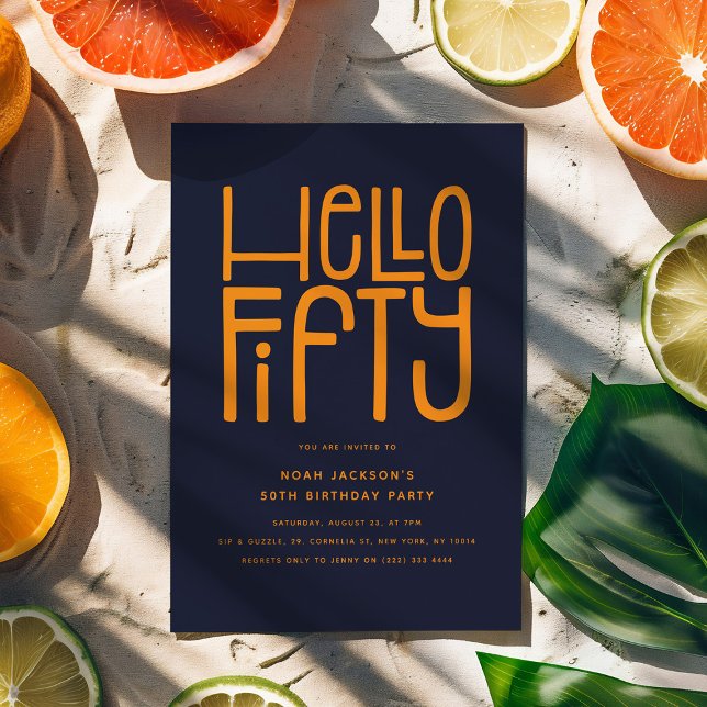Convites HELLO 50º Aniversário Moderno (Criador carregado)