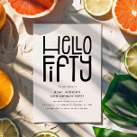 Convites HELLO 50º Aniversário Moderno<br><div class="desc">Atenção a todos os aniversários, meninos e meninas! Prepare-se para tocar no seu grande estilo 5-0 com o nosso Convite de aniversário 50 moderno e chic. O design apresenta um título lúdico, mas sofisticado, "OLÁ, QUINTA", seguido de um modelo de partido fácil de personalizar. Escolha sua própria combinação de cores...</div>