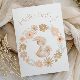 Convites Hello Baby! Baby Bunny Cute Baby Shower Party