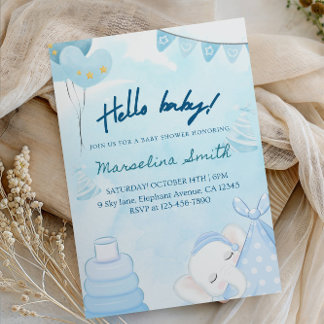 Convites Hello Baby! Baby Shower-Gender Neutral Hello Baby 