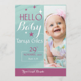 Convites Hello Baby Birth Announcement Card