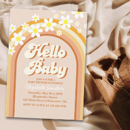 Convites Hello Baby Cute Groovy Baby Shower
