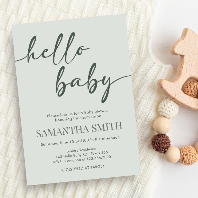 Convites Hello Baby Minimalist Baby Shower Invitation (Hello Baby Baby Shower Invitation)