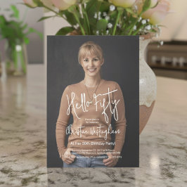 Convites Hello Fifty Photo 50th Fiftieth Birthday