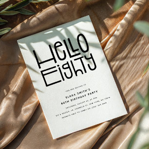 Convites HELLO OITAVELMENTE 80 moderno Aniversário