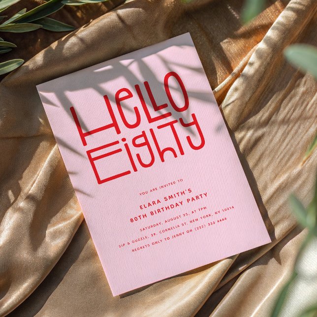 Convites HELLO OITAVELMENTE 80 moderno Aniversário (Criador carregado)